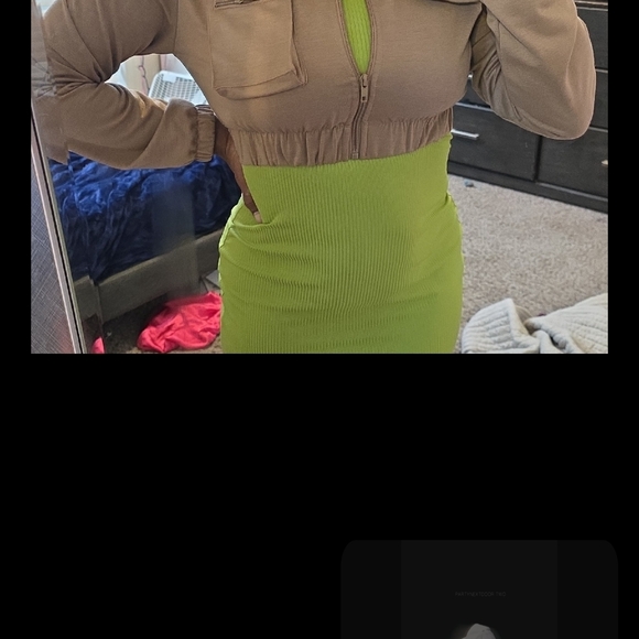 Women's Casual Tan Bomber Jacket - Picture 5 of 5